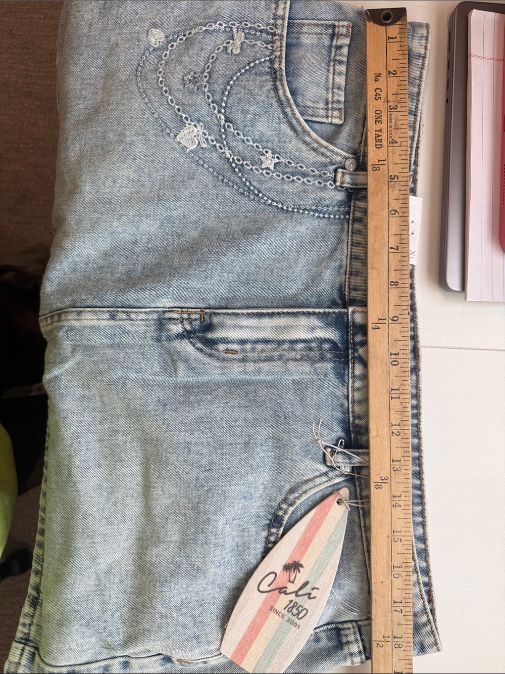 Cali 1850 Light Blue Denim Mini Skirt - Picture 2 of 2